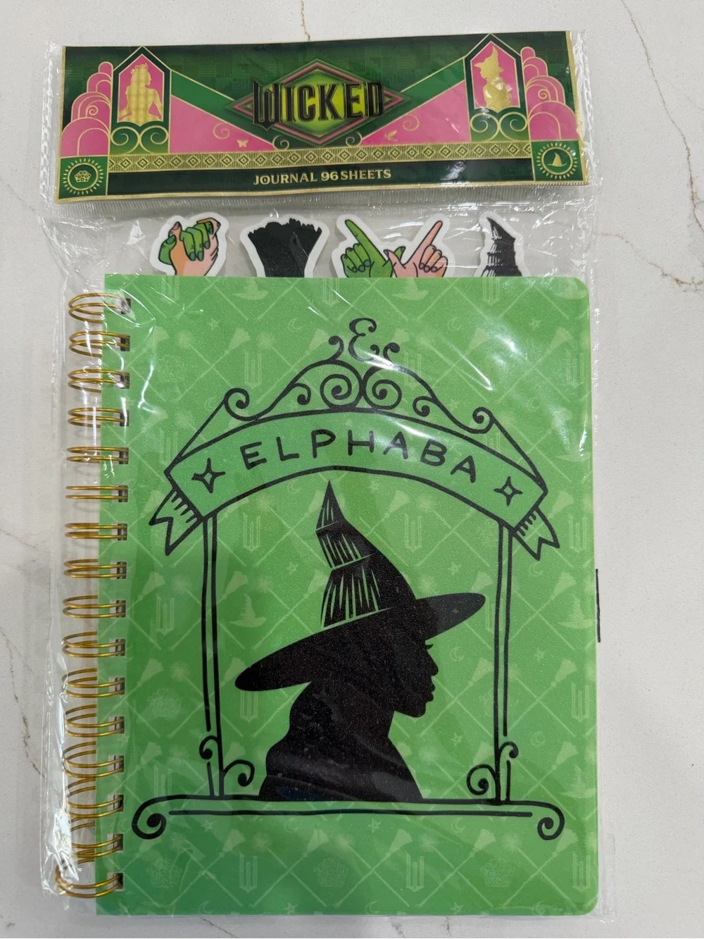 Target Wicked Elphaba Green Spiral Journal with Black Silhouette